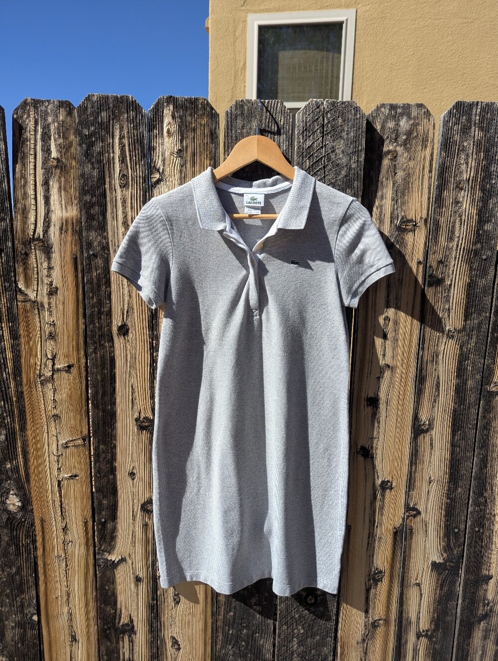 Lacoste Light Gray Polo Shirt Dress - Picture 2 of 5